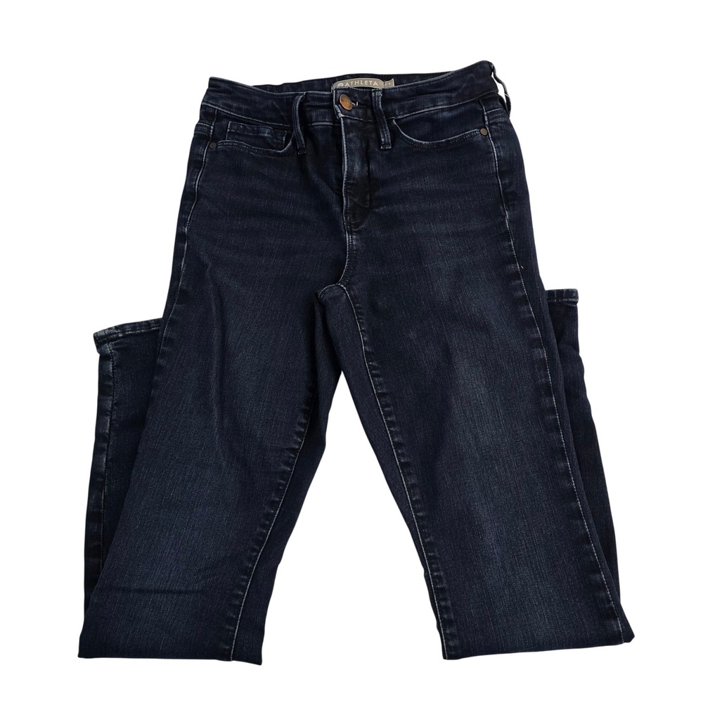 Athleta Sculpttek Denim Jeans Indigo Wash High Rise Size 4